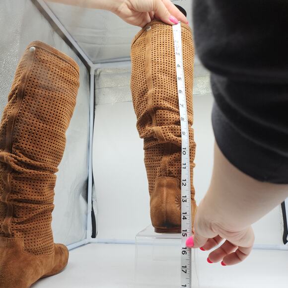 Ugg Boots 6 Brown Abilene Chestnut Knee High Slouchy Suede Boho Academia Flat - Picture 13 of 16